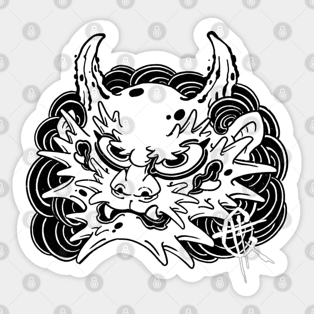 Blackwork Oni Sticker by Hori Chou Tattoo